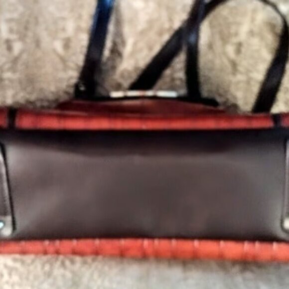 M.C. Laptop Tote & Briefcase ~ Brown Croc w/Silver Accents ~ Multi-Pocket, Lined - Picture 6 of 12